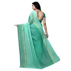 सिद्धिदाता टेक्सटाइल विमेंस कॉटन ब्लेंड स्ट्राइप साड़ी विद अन-स्टीट्च्ड ब्लाउज पीस 