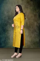 Ethnic Motif Rayon Kurti for Women 