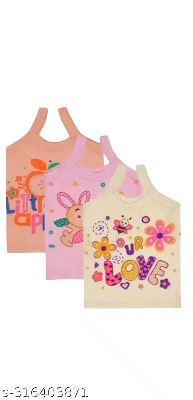Cotton Vest for Kids (Multicolor, 6-7 Years) (Pack of 3)
