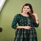 Rayon Printed Anarkali Kurti for Women 