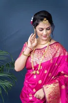 Silk Woven Design Saree for Women, Pink 
