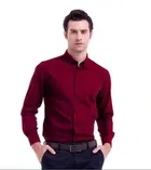 Cotton Blend Solid Full Sleeves Shirt for Men 