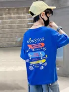 Round Neck Printed T-Shirt for Boys (Royal Blue, 6-7 Years)