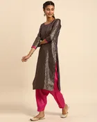 Silk Blend Unstitched Salwar Suit Fabric for Women 