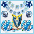 Bat Man Theme Birthday Decoration,Blue,Set Of 1