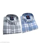 Cotton Blend Checkred Shirt for Men, Multicolor, Pack of 2 