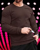 Round Neck Solid T-Shirt for Men 