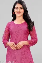 Net Kurti for Women,  Pink  