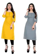 Crepe Solid Kurtis for Women 