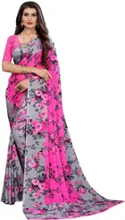 Georgette Floral Print Saree for Women 