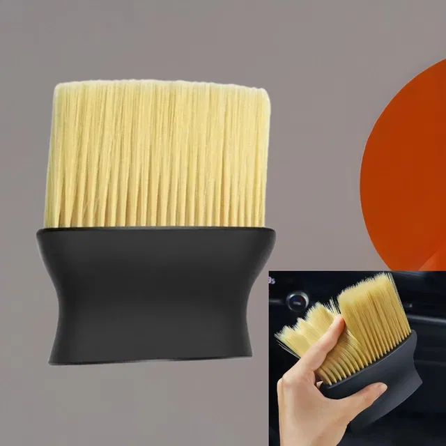 Super Soft Microfiber Car Dashboard Cleaning Brush (Brown & Black)