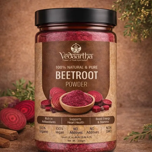 100% Natural & Pure Beetroot Powder, Beta Vulgaris, 200 g