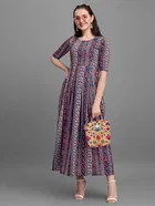 Crepe Printed Anarkali Kurti for Women 