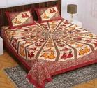 Cotton Rajasthani Jaipuri Double Bedsheet with 2 Pillow Covers 