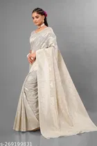 Cotton Linen Zari Woven Saree for Women 