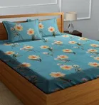 Polycotton 88x88 Inch Bedsheet with 2 Pillow Cover 
