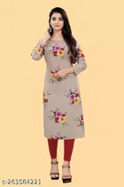 Crepe Printed Kurti for Women 