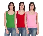 Cotton Blend Camisole for Women (Multicolor, S) (Pack of 3)