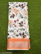 Cotton Linen Printed Saree for Women 