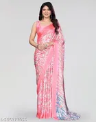 Tussar Silk Printed Saree for Women, Pink 