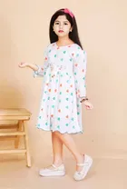 Cotton Blend Printed Frock for Girls 