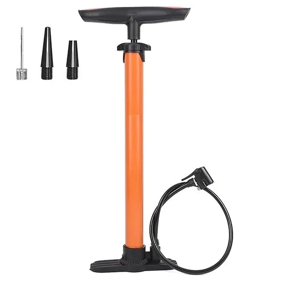 Plastic Bicycle Pump (Orange & Black)
