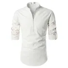 Trendy Cotton Full Sleeves Short Kurta For Men 