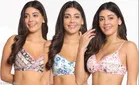 Cotton Blend Printed Padded Bra for Women 