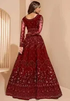 Net Embroidred Semi Stiched Lehenga Choli for Women 