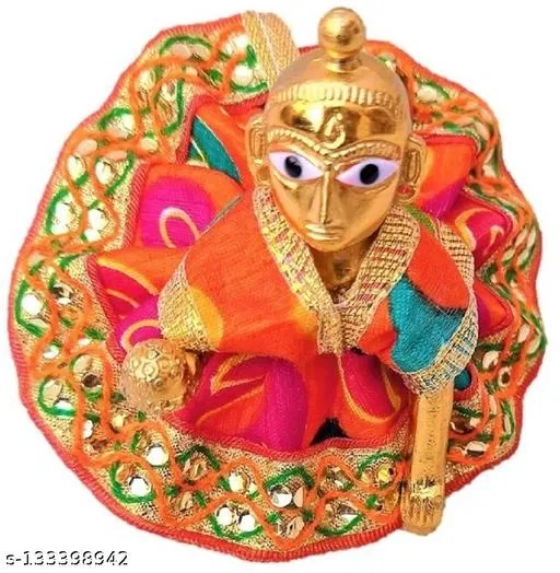 Laddu Gopal Statue (Brass, Multicolor)