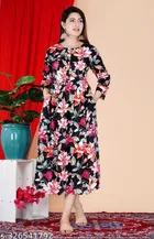 Rayon Printed Anarkali Kurti for Women 