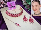 Sparkling Partywear Choker Necklace Set for Women 