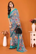 Georgette Printed Saree for Women 