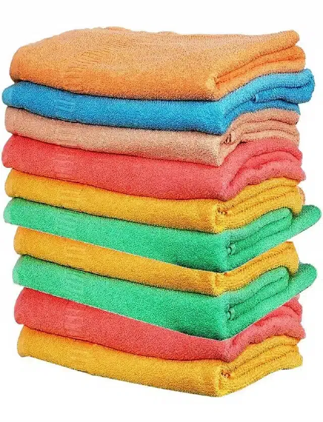 Cotton High Absorbent Antibacterial Hand Towels (Pack of 10) (Multicolor, 12x18 inches)