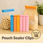 Ritu Pouch Sealer Clip 18 Pc Set - 6 Big, 6 Medium & 6 Small Clips, Keeps Food Fresh 