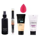 Pack of 5 Foundation, Primer, Fixer, Contour and Sponge Puffs Combo