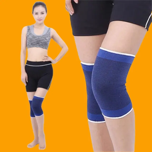 Polyester Solid Knee Sleeves for Women (Blue, Set of 1)