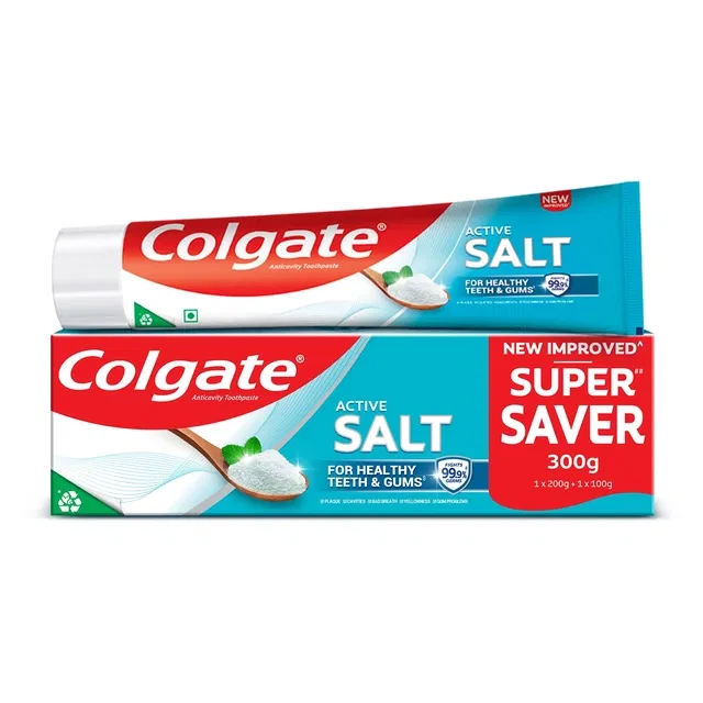 Colgate Active Salt Toothpaste 300g, (200g + 100g) (Saver Pack)