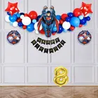 Super Man Theme 1st Birthday Balloon Decoration Kit For Kids, Multicolor, Pack Of 48