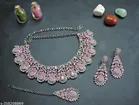 [Pink] Partywear Necklace Set for Women 