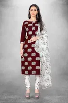 Cotton Slub Unstitched Dress Material for Women 