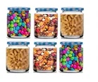 Afast Glass Grocery Container - 200 ml  (Pack of 6, Clear)