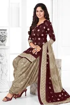 Punjabi Floral Unstitched Suit for Women 