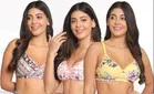 Cotton Blend Printed Padded Bra for Women (Multicolor, 30B) (Pack of 3)