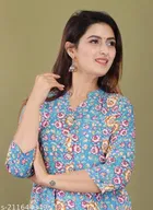 Rayon Printed Anarkali Kurti for Women 