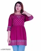 Anarkali Rayon Printed Kurti for Women 