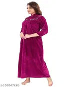 Velvet Nightdress Set for Women 