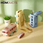 Plastic Bus Shape Sipper Bottle for Kids, Multicolor 