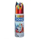 DOMS Round Tin Plastic Crayons with free sharpener 