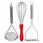 Oc9 स्टेनलेस स्टील एग व्हिस्क & पोटैटो मेशर फॉर किचन टूल सेट 